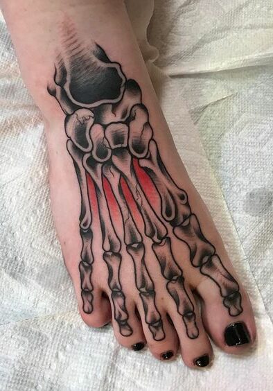 Tatuaggio Tattoo Piedi Scheletro