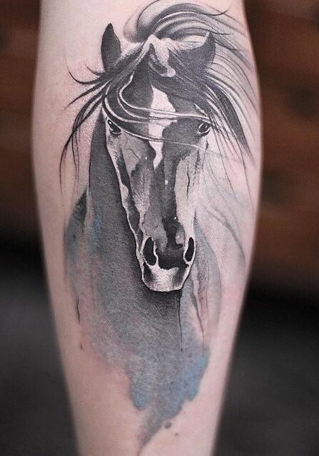 Tatuaggio Tattoo Cavallo Gamba