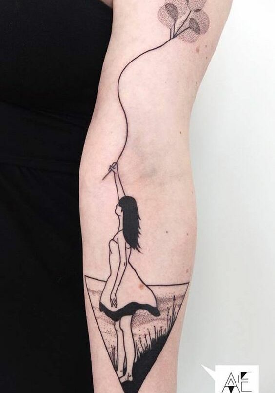 Tatuaggio Tattoo Palloncino Bianco e Nero