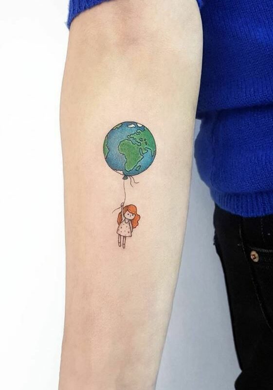 Tatuaggio Tattoo Palloncino Mondo