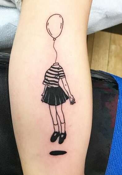 Tatuaggio Tattoo Palloncino Ragazza Palloncino