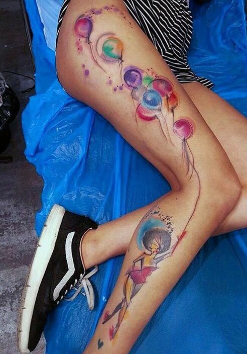 Tatuaggio Tattoo Palloncino Ragazza con Palloncini