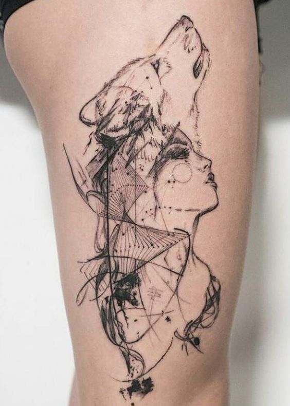 Tatuaggio Tattoo Lupo Donna