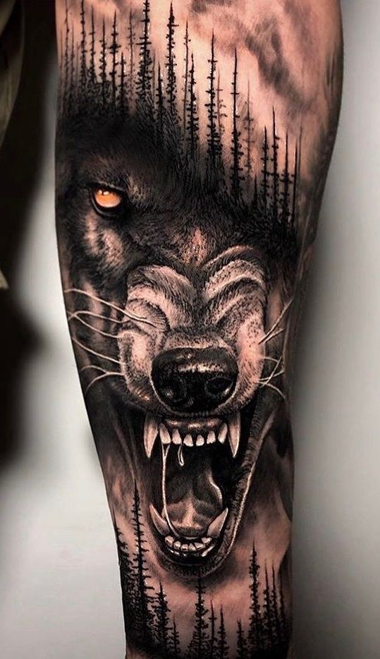 Tatuaggio Tattoo Lupo Ringhio