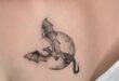 Tatuaggio Tattoo Drago Luna Spalla Femminile