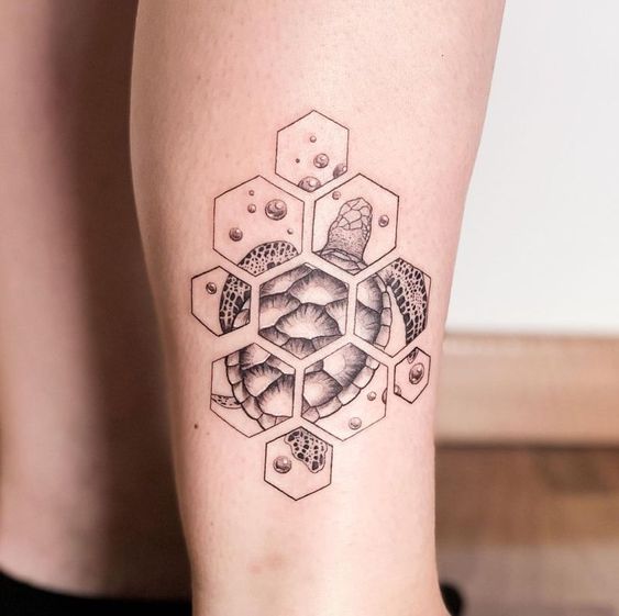 Tatuaggio Tattoo Tartaruga Geometrico
