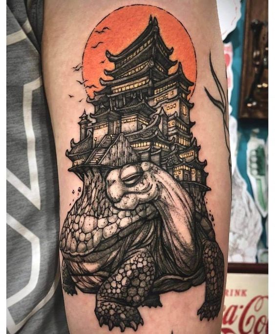 Tatuaggio Tattoo Tartaruga Giapponese Tempio