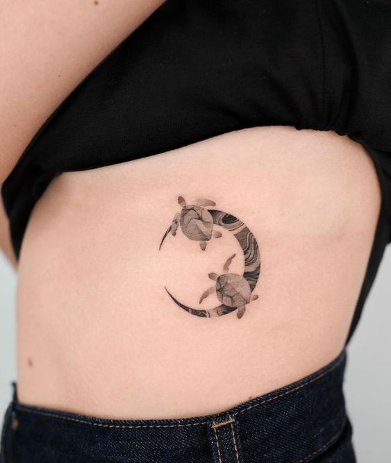 Tatuaggio Tattoo Tartaruga Luna