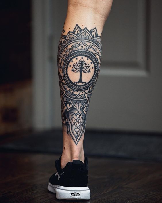 Tatuaggio Tattoo Gamba Uomo Albero Vita Mandala